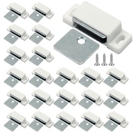 Jersvimc 24Pcs Cabinet Door Magnets Catch Magnetic Door Catch, Magnetic Shutter Hardware Drawer Magnet Latch Cabinet Magnets for Closure Cupboard Closet Bathroom(White)