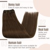 Fshine Hair Extensions, Clip-In Extensions, Real Hair, Brown, 120 g,