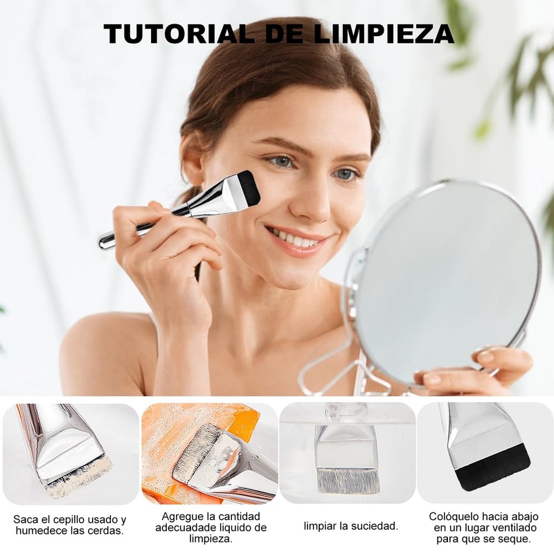 6 PCS Brochas para Maquillaje Liquido, Brocha para Base de