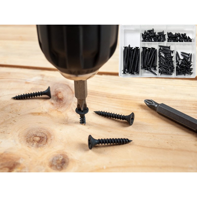 M4 Phillips Flat Head Self Tapping Screws,100 pcs Black M4