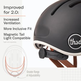 Thousand Heritage 2.0 Adult Bike Helmet; The Original Low Profile Retro Commuter Cycling Helmet Safety Certified for Bicycle Skateboard Skating Roller Skates; for Men & Women (Carbon Black, M)