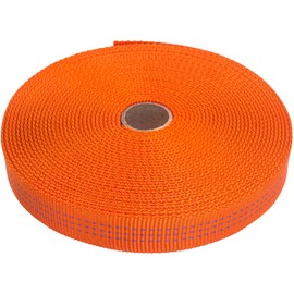 GM CLIMBING 1 inch Nylon Tubular Webbing Tape CE UIAA Certified 4000lb Heavy Duty for Climbing Rescue Rope Works Survival Outdoor General Purposes 1" x 50Ft Orange