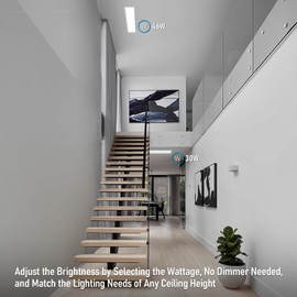 LEONLITE 120V 1x4 FT LED Flat Panel Flush Mount Light, 3 Color Selectable, 30W/40W/46W, UGR<19 Anti-Glare, 5%-100% Dimmable, 3500K4000K5000K, 4600LM Built-in Driver Ceiling Light, ETL Listed, 2 Pack