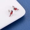 Sterling Silver Cardinal Jewelry for Women - Red Bird Stud