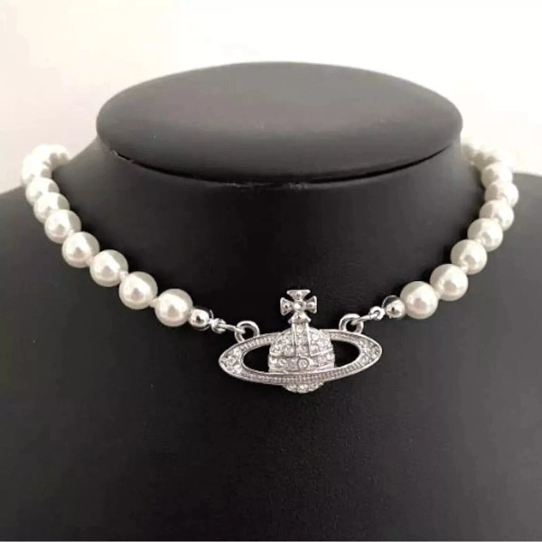 Vivienne Westwood Authentic Vivienne Westwood Silver White Pearl Necklace Choker