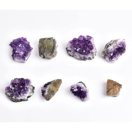 AMOYSTONE 1-1.3 LBs Natural Amethyst Clusters Grade B Purple Crystal Stones Amethyst Crystal for Healing Meditation Decoration Jewelry Making