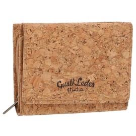 Gusti August Wallet Brown Leather Product Vegan, Natural cork, Retro