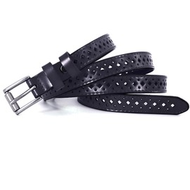 YIWEIYA Womens Leather Belts (Black)