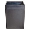 Classic Black Leather Square Waste Basket