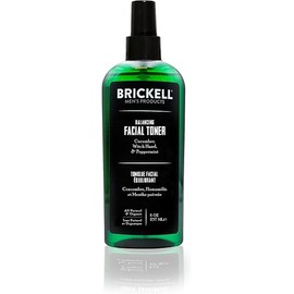 Brickell Men's Balancing Face Toner for Men, Natural and Organic Alcohol-Free Facial Toner with Witch Hazel, 8 Ounce, Scented