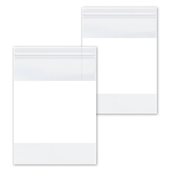 PackagingSuppliesByMail 2000 Pcs 12"x15" 2 Mil Reclosable Bag Writeable White
