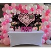 Happy Mother's Day Backdrop 7x5FT Pink Flowers Love Heart Thanks