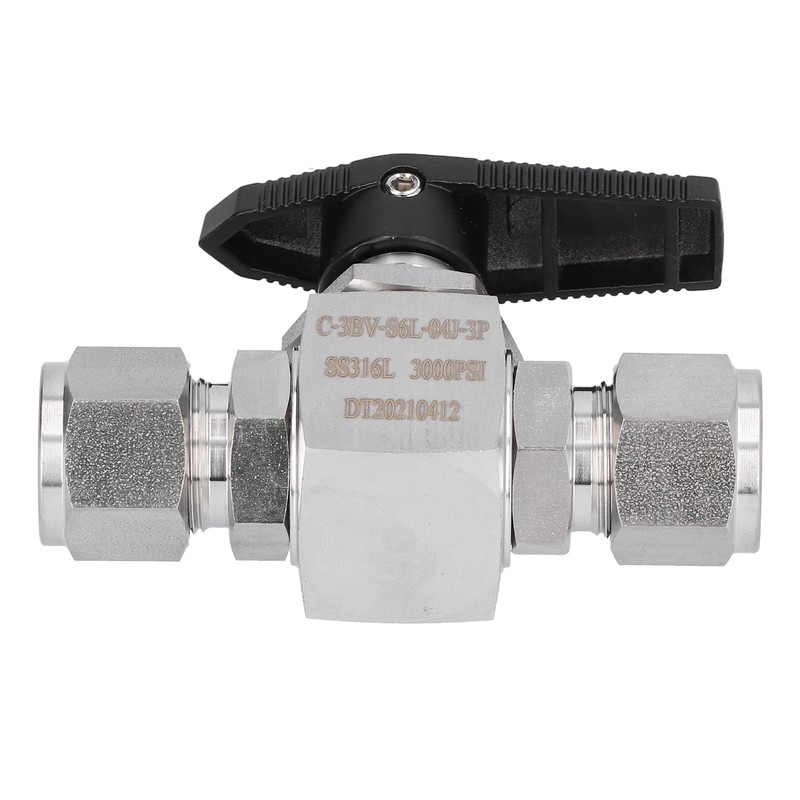 Ball Valve Straight Through 1/2in Thread Fluid Control Device Stainless