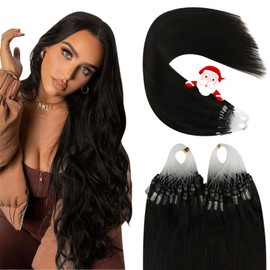 YoungSee Micro Loop Hair Extensions Brown Micro Beads Hair Extensions Real Hair Dark Brown Micro Ring Human Hair Extensions Dark Brown Micro Hair Extensions Brown Micro Link Extensions 18inch 50s/50g