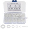 650 Pcs Nylon Washers, White Flat Plastic Spacers Washers, Assorted Round Tap Seals Gaskets Rings Washers for Plumbing, Screws Bolts, 5-20mm, M2/M2.5/M3/M4/M5/M6/M8/M10
