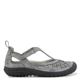 JBU by Jambu Women's Daffodil Comfort Casual Classic Mary Jane T-Strap Flats Fashion Shoes, Gunmetal, 8