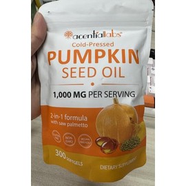 Pumpkin Seed Oil Capsules 1000mg Per Serving, Cold Pressed Pumpkin Seed Oils for Hair Growth, Pure & Natural Supplement, 300 Softgels