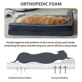 BFPETHOME Orthopedic Dog Beds for Large Dogs-Waterproof Sofa Dog Bed with Removable Washable Cover, Large Dog Bed with Waterproof Lining and Nonskid Bottom,Pet Bed for Large Dogs