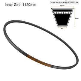 TA-VIGOR A44 Drive V-Belt 44" Inner Length 13mm Width 8mm Thick, Rubber Transmission Belt for Mower, Traction, Industrial Drive Systems
