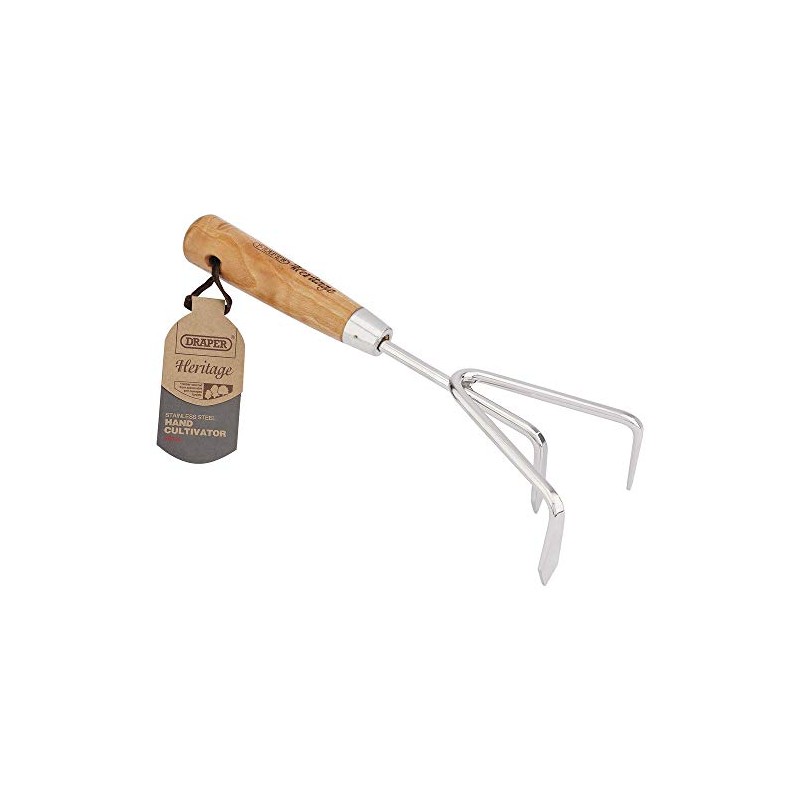 Draper Heritage 99026 Stainless Steel Hand Cultivator with Ash Handle