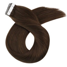 ALISY Human Hair Seal Extensions Tape Hair Remy Hair Color Wig Extensions 10 Pieces (16 inch, 4#)
