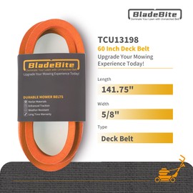 BladeBite Deck Belt TCU13198 / Kevlar Cord / 5/8" x 141.75" - Compatible with John Deere 60 Inch Deck 737 757 777 797 Ztrak Zero Turn Mowers