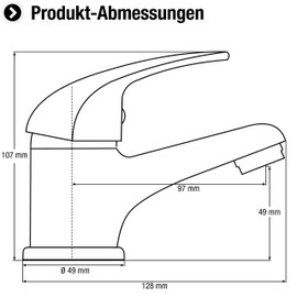 CON:P Piccolo Single-Lever Mixer Tap - High Quality Brass Body - Chrome-Plated / Single Lever Mixer / Bath Tap / Shower Fitting / Bidet Fitting / Washbasin Fitting / Sink Fitting