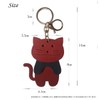 byDream 3 Split Cat Key Chain, Genuine Leather, Cat Fellows,