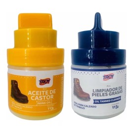 Troy Kit Aceite De Castor Troy + Limpiador Pieles Grasas Calzado