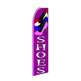 SHOES Banner Sign Flag Only 3’ Wide Flutter Advertising Swooper Feather
