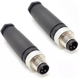FOWIUNYE 2개 M8 3핀 남성 커넥터 8mm A 코드 산업용 원형 차폐되지 않은 필드 어셈블리 와이어 가능 센서 FOWIUNYE 2PCS M8 3Pin Male Connector 8mm A Code Industrial Round Unshielded Field Assembly Wire Possible Sensor