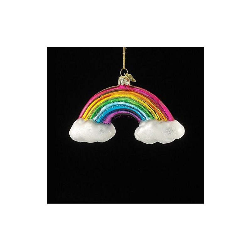 Noble Gems Rainbow and Clouds Glass Christmas Ornament by Kurt