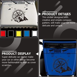 VICASKY 1 Pc Mountain Compass Sticker PVC Car Compass Car Decal Car PVC Decals Exquisite Car Stickers Delicate Car Stickers Compass Car Door Sticker Rv Graphic Decals Off-Road Side Sticker