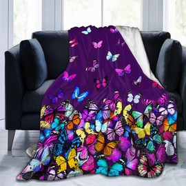 Magazasi Butterfly Blanket Beautiful Butterflies Gifts Throw Blanket Ultra Soft Blankets Lightweight Cozy for Women Girls Kids Adults 50"X40"INCH