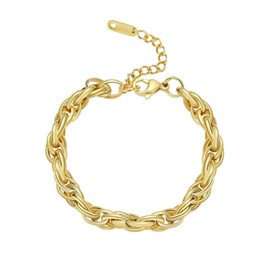 WMUVAZA Stainless Steel Chain Bracelet, Women's Bracelets, Stainless Steel Link Bracelet, Skin-friendly Stainless Steel Jewellery, Women's Bracelets, Stainless Steel Link Bracelet, Women's Chain