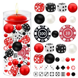 FEICUIBEXI 414 Pcs Casino Theme Vase Fillers for Table Centerpieces Include Dice Chips Pearls Mini Playing Cards, Table Decorations for Las Vegas Night Game Party