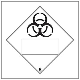 V Safety Bio Hazard 6 UN Substance Numbering Hazard Label-250x250mm-Magnetic Safety Sign