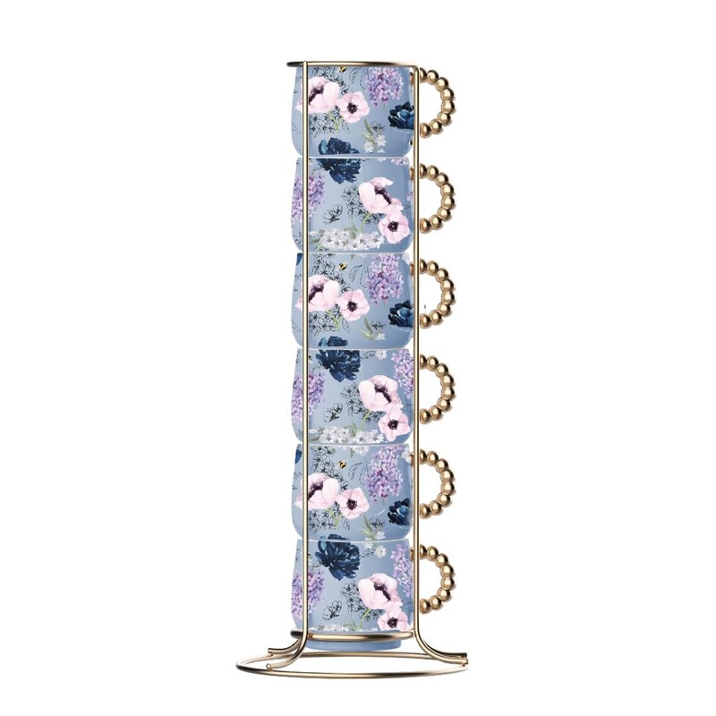 Bialetti Stackable Cups, Bridgerton Blue, Set of 6