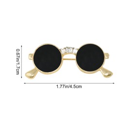 yueton 1 Pack Creative Sunglasses Brooch Cute Suit Accessory Women Fashion Unique Glasses Pin Funny Gifts for Women Men