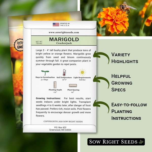 Sow Right Seeds Sow Right Seeds Crackerjack African Marigold Seeds