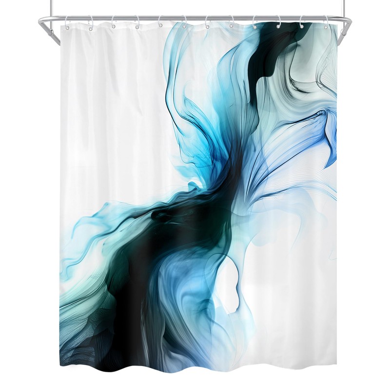 Green Boho Mid Century Tropical Monstera Gold Bathroom Shower Curtain