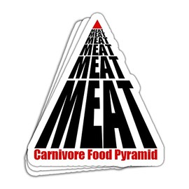 TODOLIA (3Pcs) Carnivore Diet Food Pyramid Sticker Keto Ketogenic Diet Carnivore Sticker Eat More Meat Sticker Meat Lover Gift Decoration Graphic Helmet Bumper- 3x4 Inch