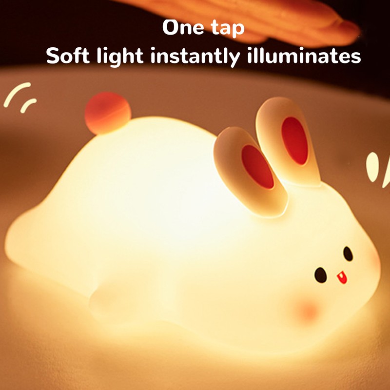 Pat Night Light Cute Rechargeable 3 Levels Brightness Silicone Cartoon