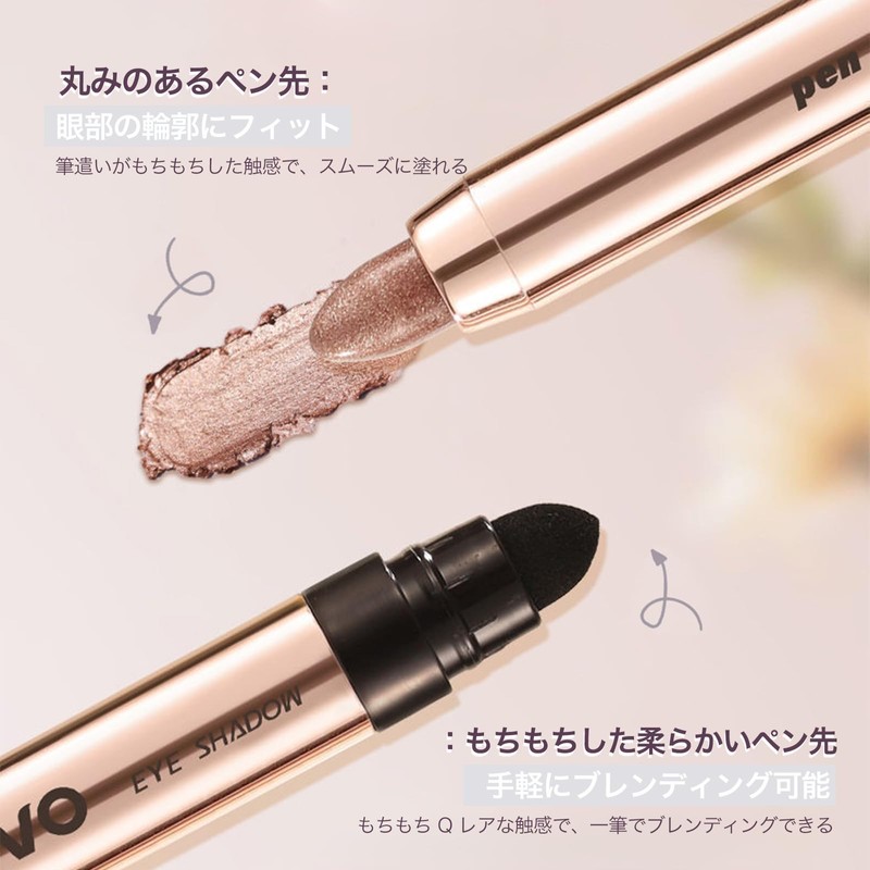 HESBUTY アイシャドウペンシル 高発色 ハイライトアイシャドウ 多機能タイプ ウォータープルーフ 汗・皮脂に強い 立体感メイク 長時間キープ（01-ベースカラー）