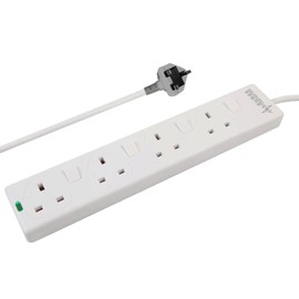 pro elec PL15331pl 3 m Switched Surge Protected Extension Lead - White