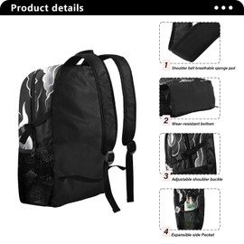 GEDAKO Travel Hiking Daypack Foldable Packable Backpack Cloud Black Background Waterproof Lightweight Casual Rucksuck for Men Women