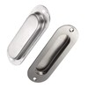 Generic 2 Pack Oval Flush Door Pull Handles, Stainless Steel