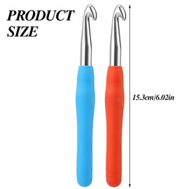 Lusofie 2Pcs Crochet Hooks Ergonomic Soft Grip 9mm/10mm Crochet Needles for Arthritic Hands Crochet Hooks for Beginners and DIY Enthusiasts (Random Color)
