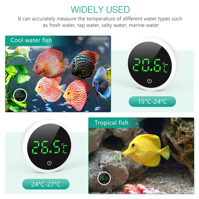 ORIA Digital Aquarium Thermometer, Fish Tank Thermometer with Touch Screen,