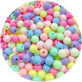 Daiyifiy 1000Pcs 6MM Acrylic Round Pastel Beads Candy Color Spacer Beads Plastic Resin Beads for Necklace and Bracelet Making Crafting Supplies(303 - Light Mixed Color)